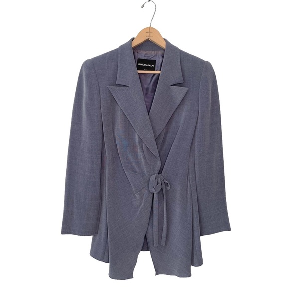 Giorgio ArmaniBlue Wrap Tie Blazer